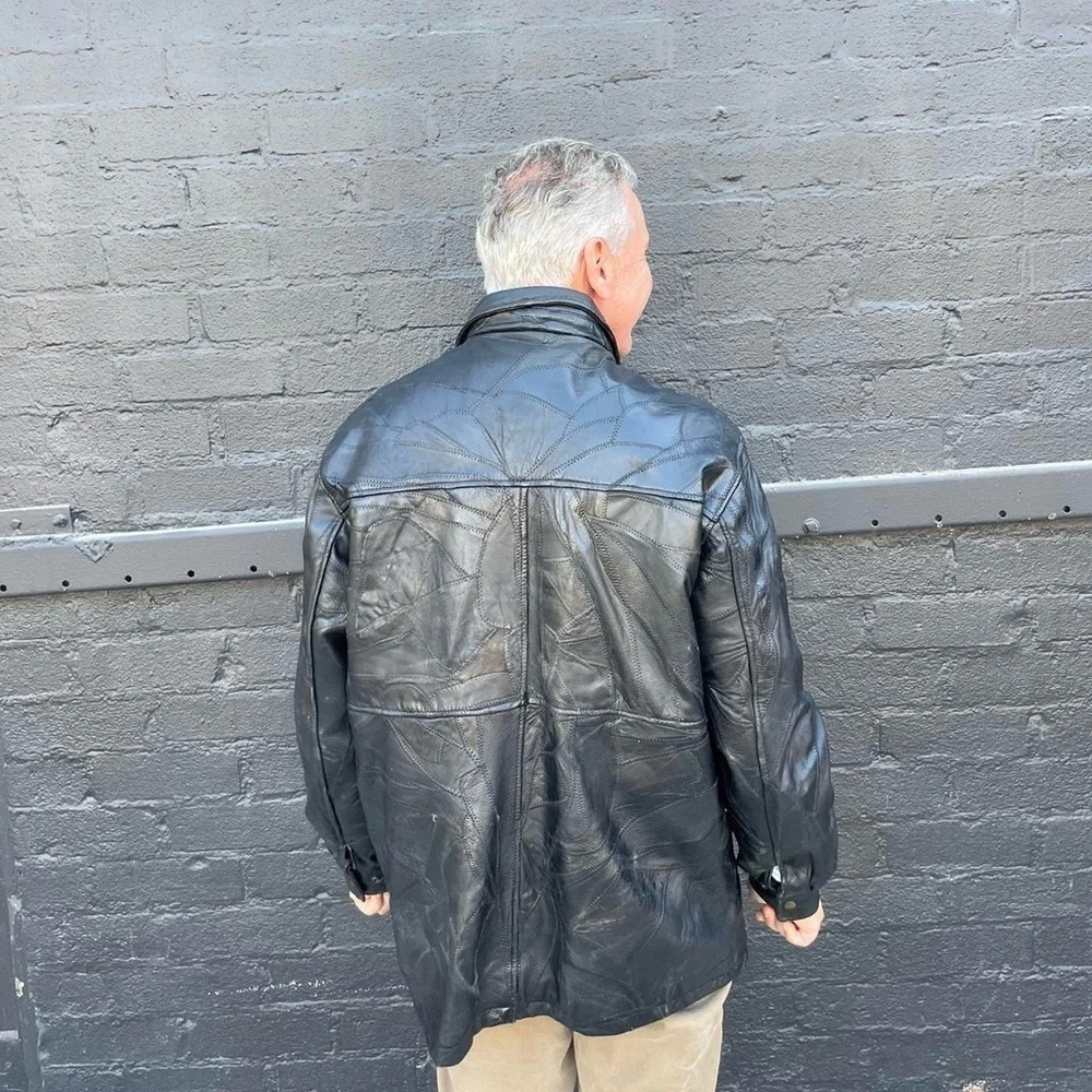 Vintage maxam genuine black leather jacket size XL men’s